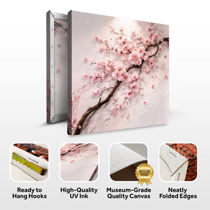 Cherry Blossom Branch — Pink On White