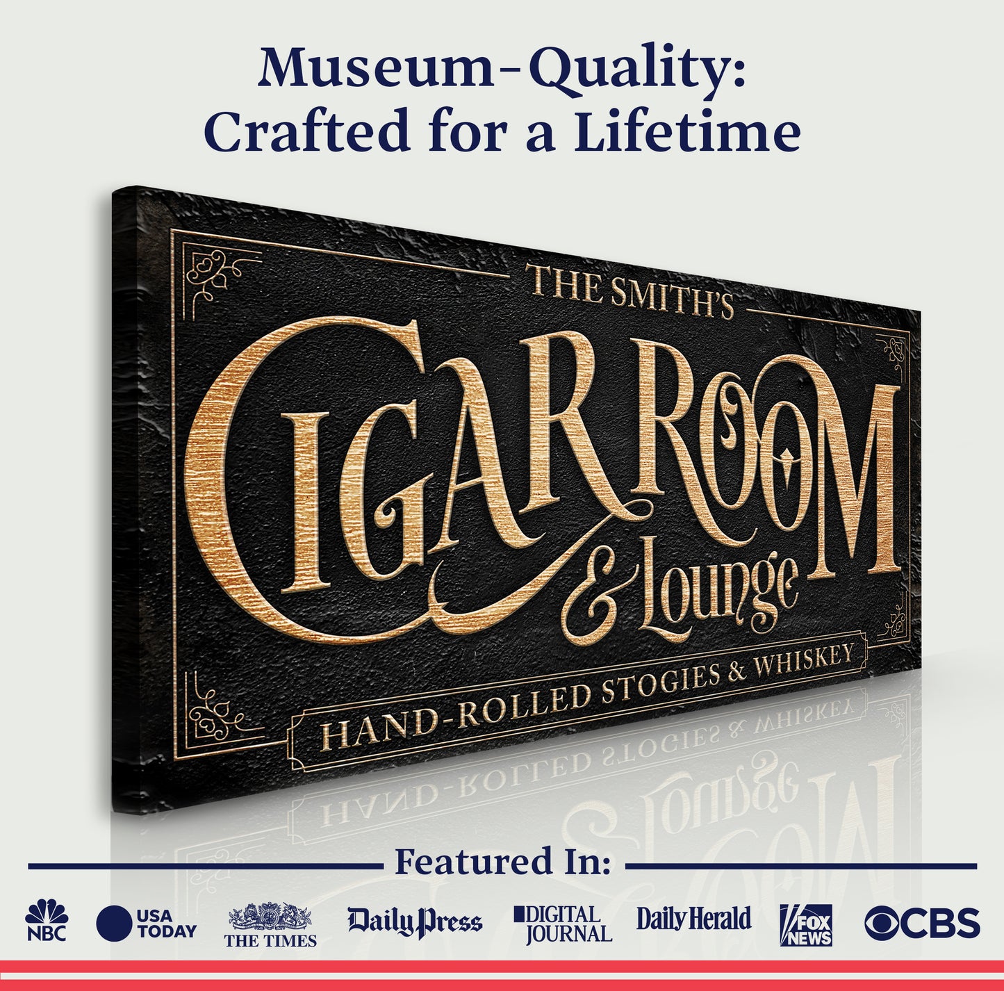 Personalized Cigar Room and Lounge Sign Quality - Image by Tailored Canvases