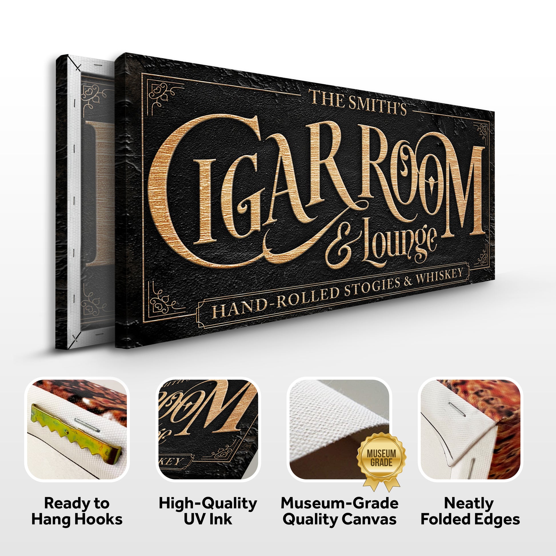 Personalized Cigar Room and Lounge Sign Specs - Image by Tailored Canvases