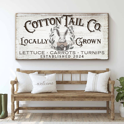Vintage Cottontail Co Easter Sign II  - Image by Tailored Canvases