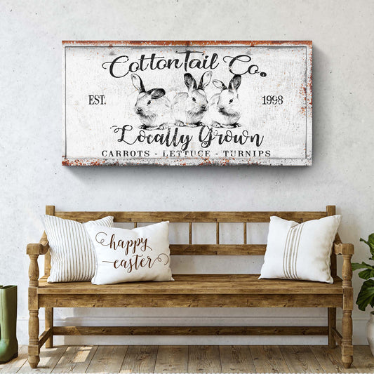 Vintage Cottontail Co Easter Sign III  - Image by Tailored Canvases