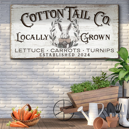 Vintage Cottontail Co Easter Sign II Style 2 - Image by Tailored Canvases