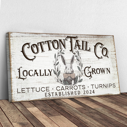 Vintage Cottontail Co Easter Sign II  - Image by Tailored Canvases