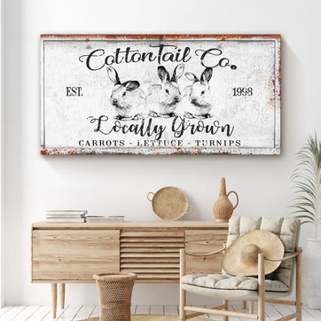 Vintage Cottontail Co Easter Sign III Style 1 - Image by Tailored Canvases