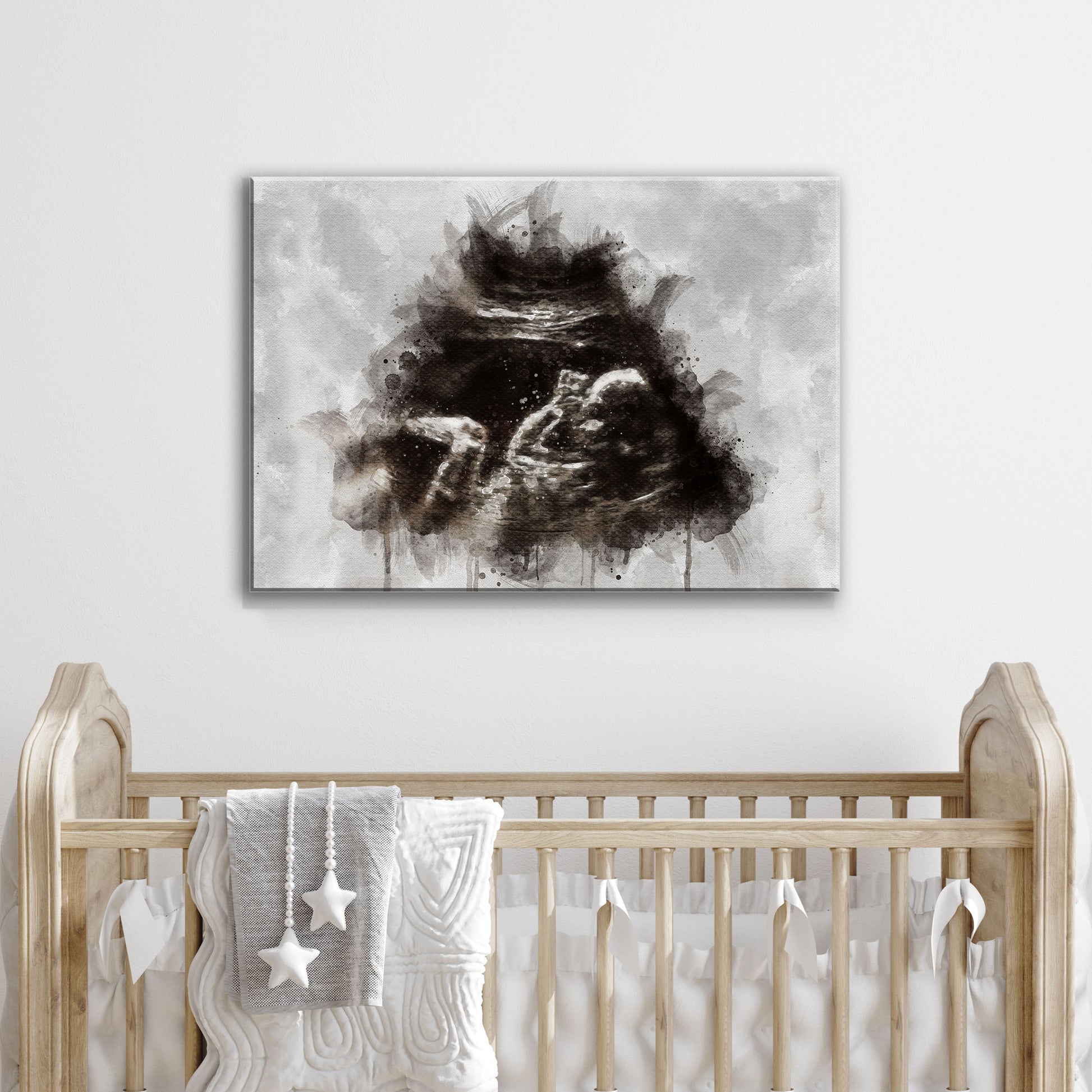 Custom Baby Ultrasound Watercolor Portrait Style 2 - Image by Tailored Canvases