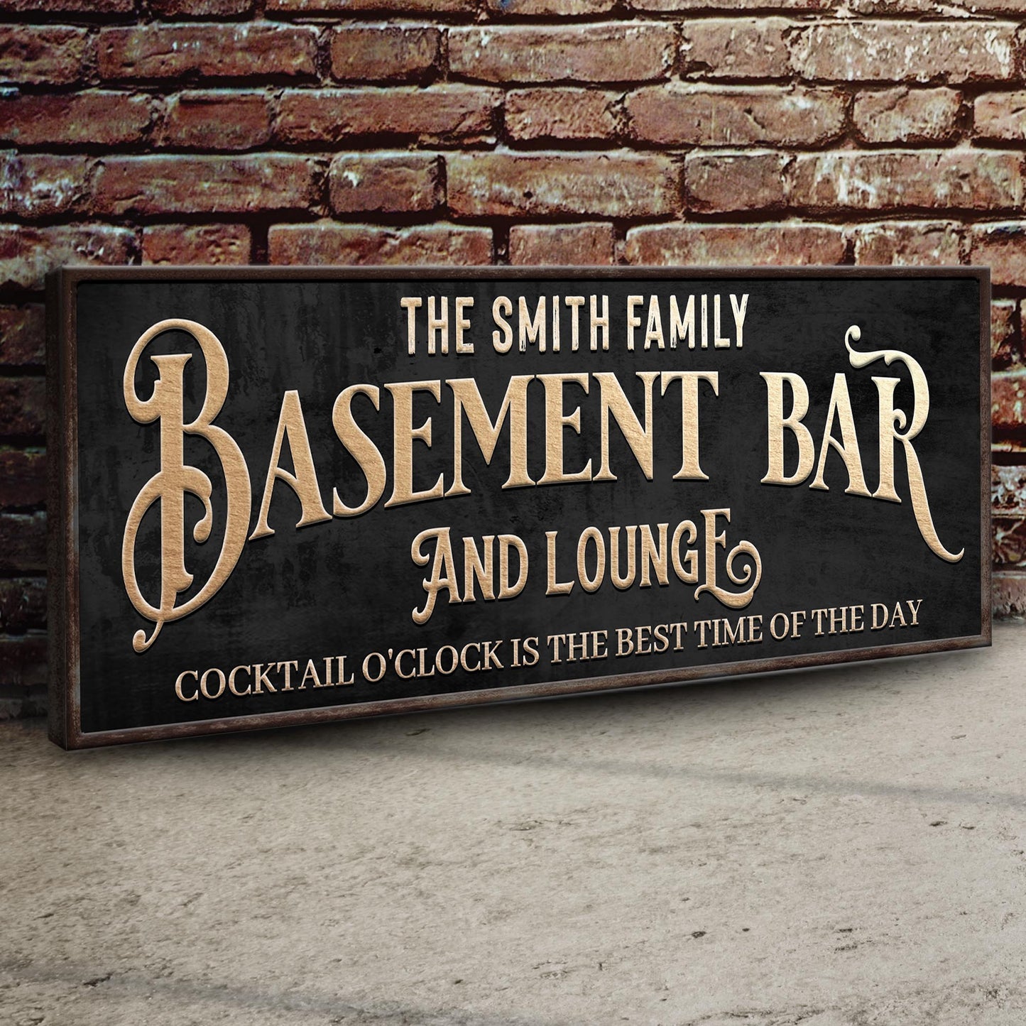 Custom Basement Bar and Lounge Sign  - Image by Tailored Canvases