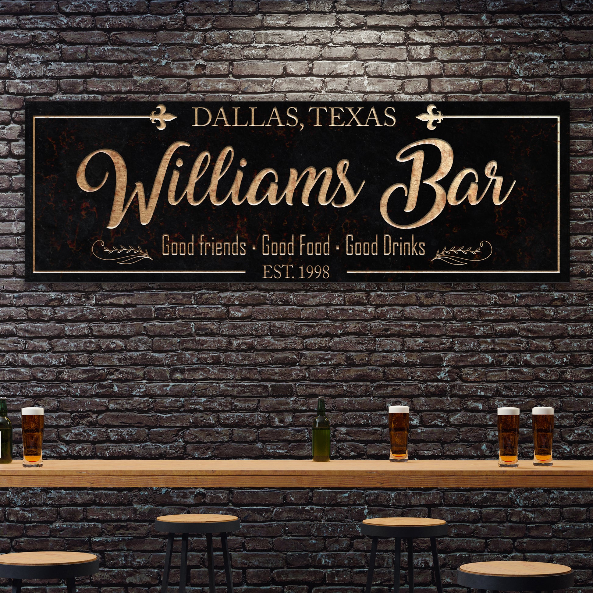 Custom Bar Sign Style 1 - Image by Tailored Canvases