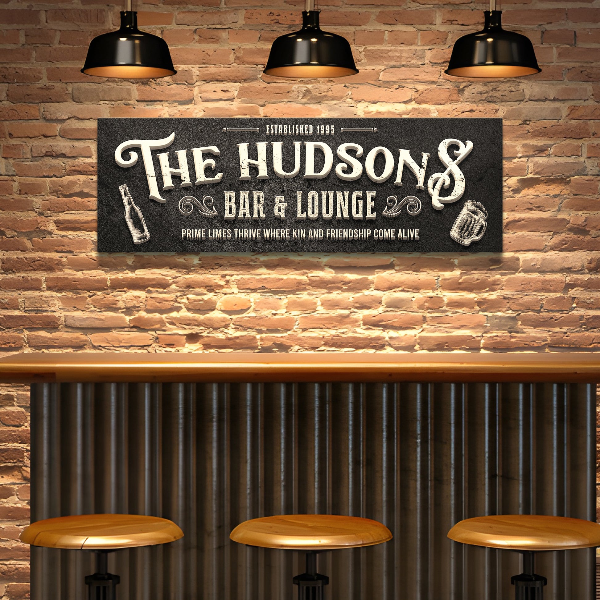 Custom Bar & Lounge Sign II Style 1 - Image by Tailored Canvases