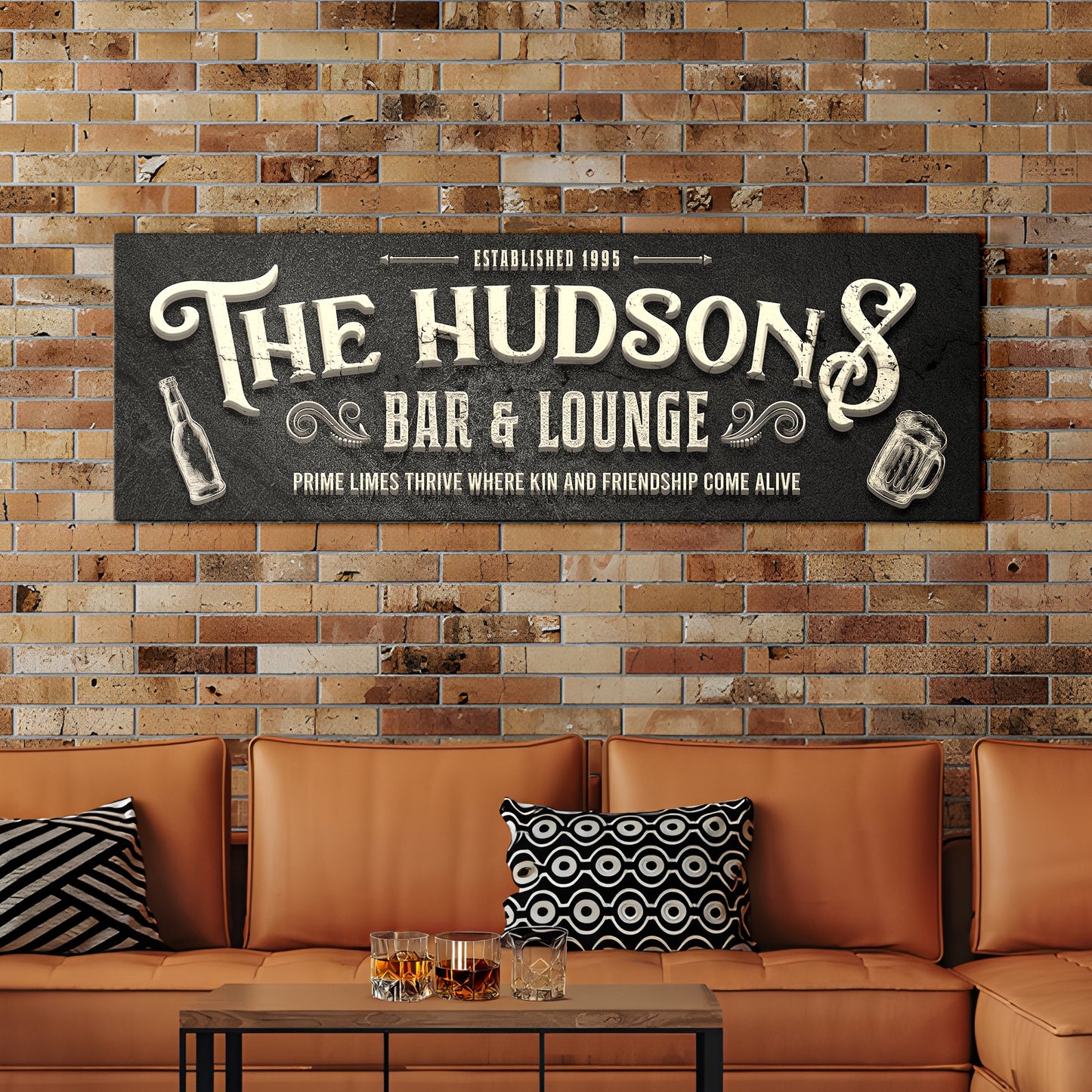 Custom Bar & Lounge Sign II Style 2 - Image by Tailored Canvases