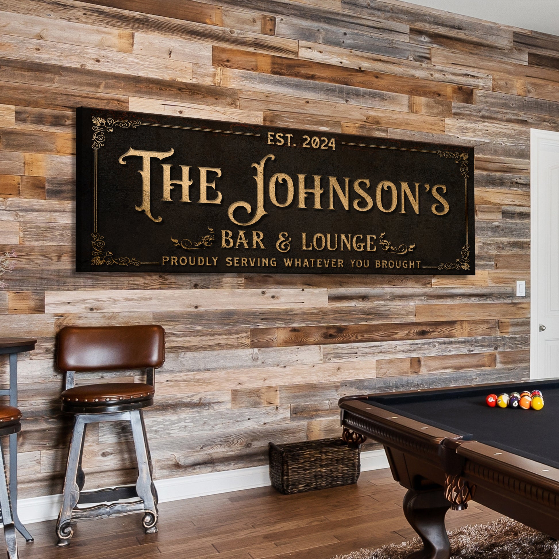 Custom Bar & Lounge Sign III Style 2 - Image by Tailored Canvases