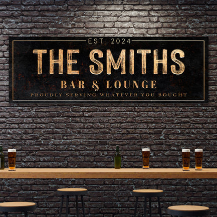 Custom Bar & Lounge Sign  - Image by Tailored Canvases
