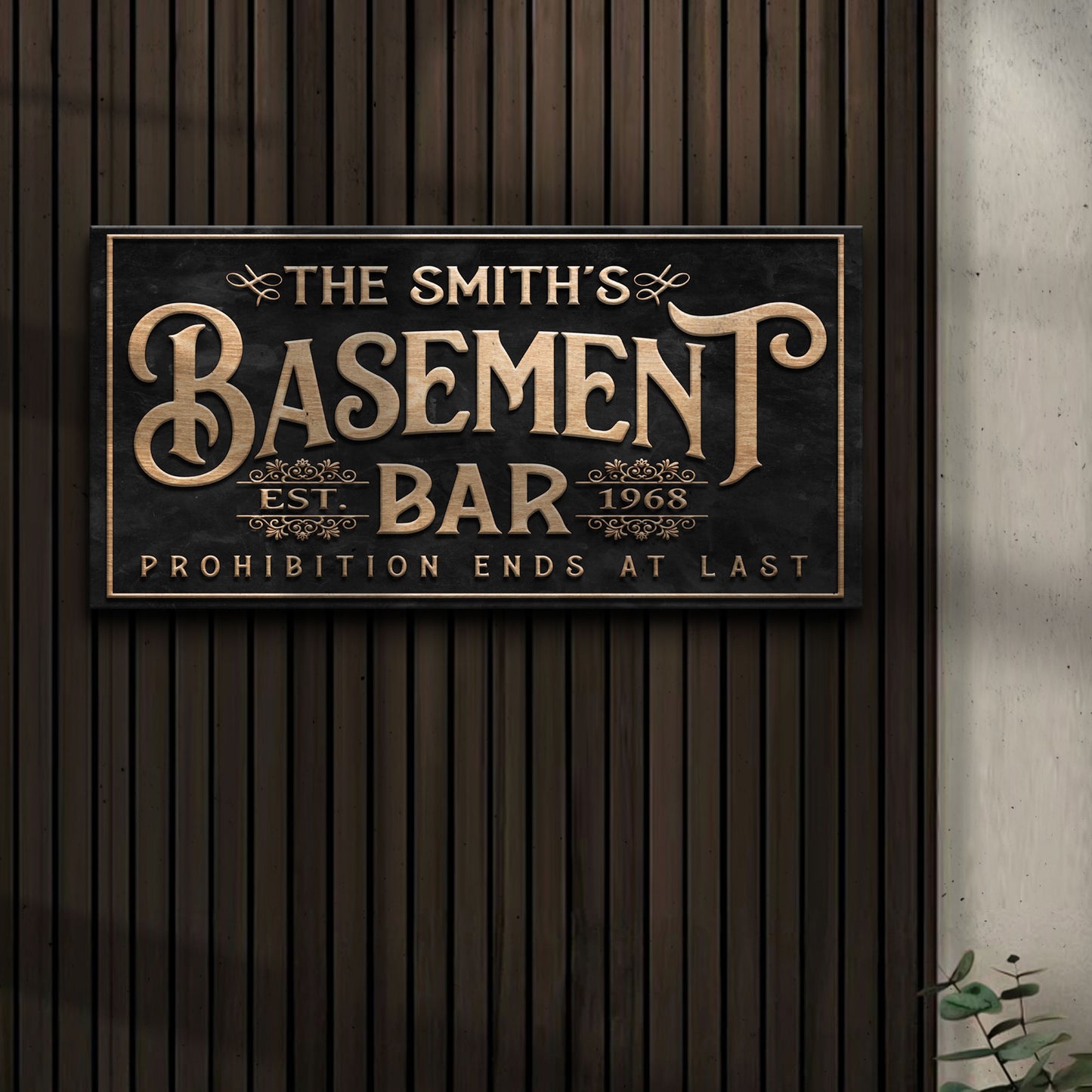 Custom Basement Bar Sign Style 2 - Image by Tailored Canvases