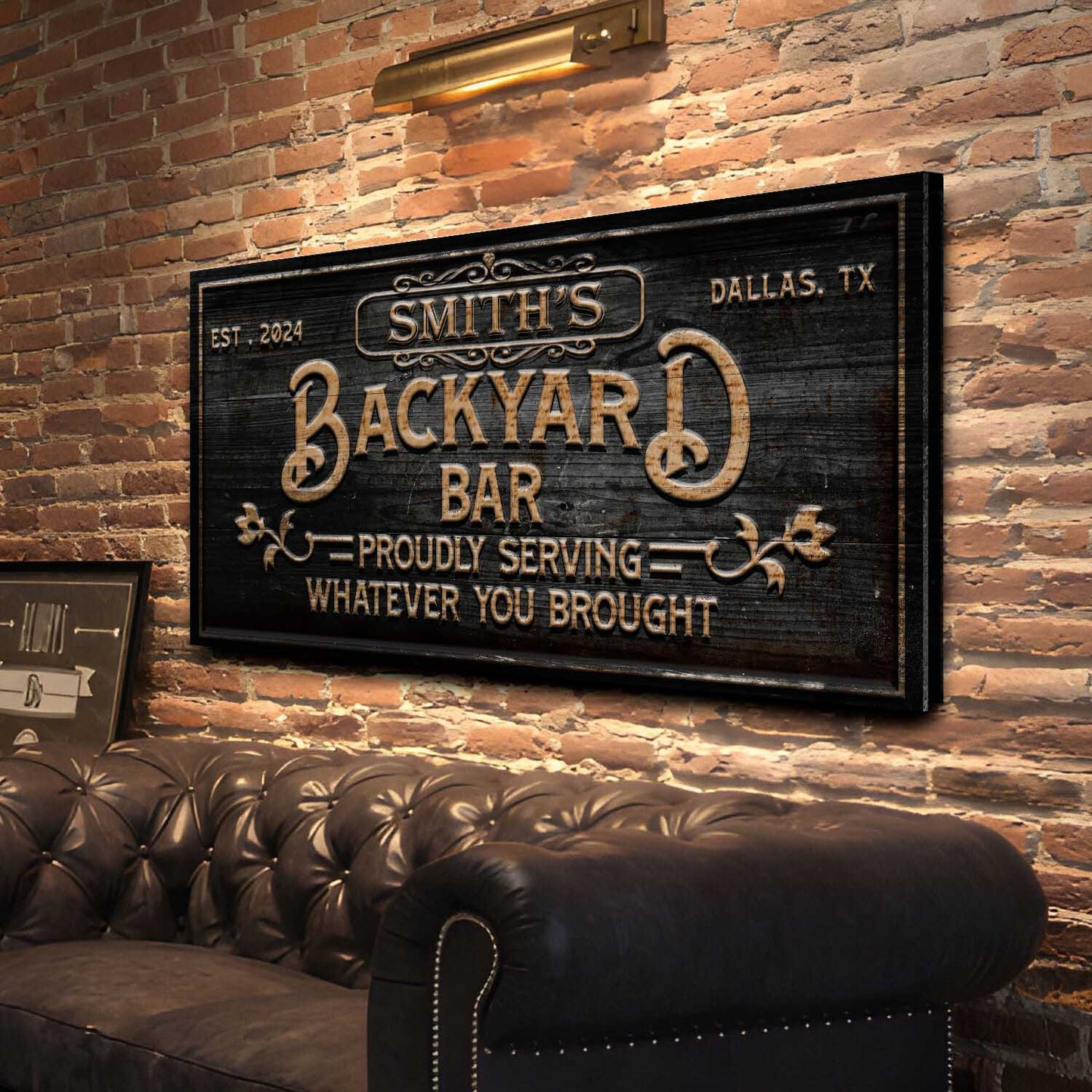 Custom Backyard Bar Sign II Style 2 - Image by Tailored Canvases