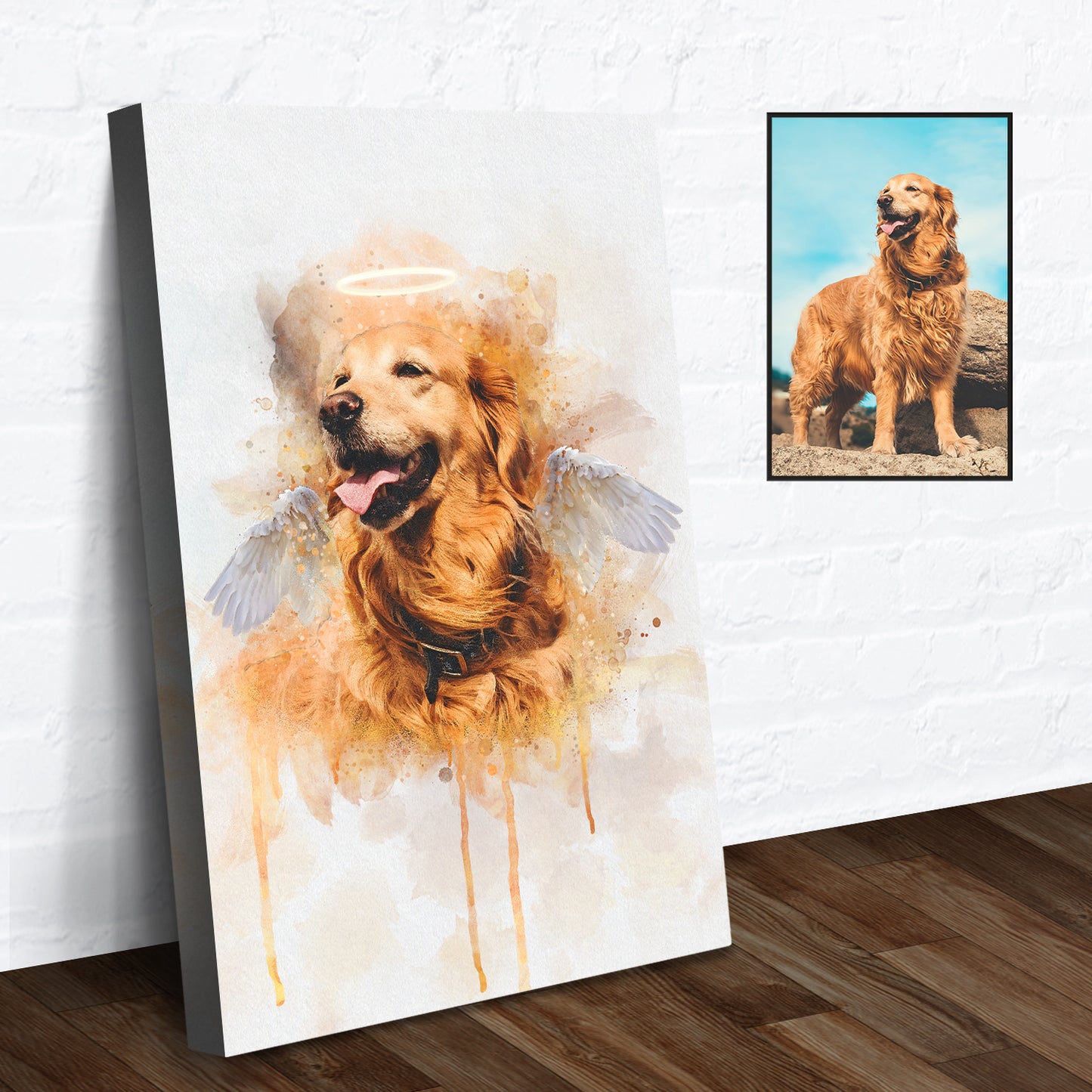 Custom Dog Watercolor Portrait  - Image by Tailored Canvases