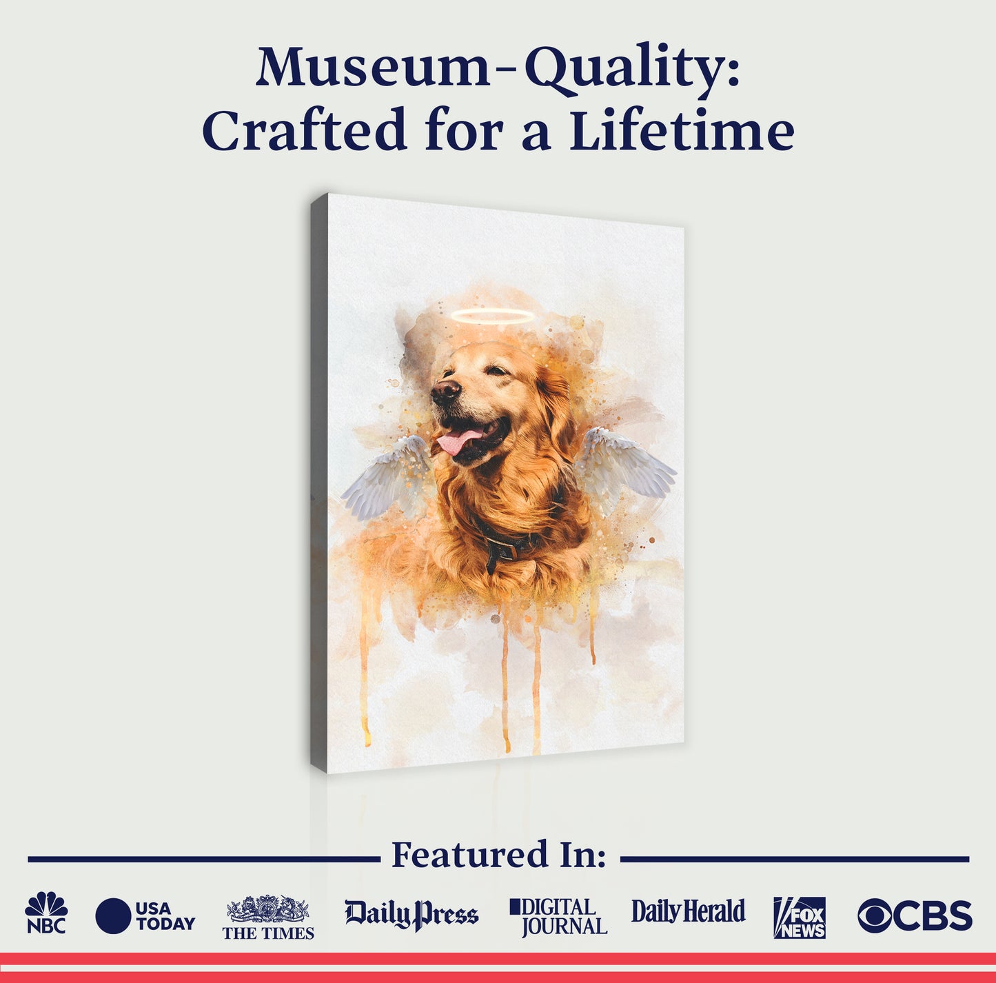 Custom Dog Watercolor Portrait Specs - Image by Tailored Canvases