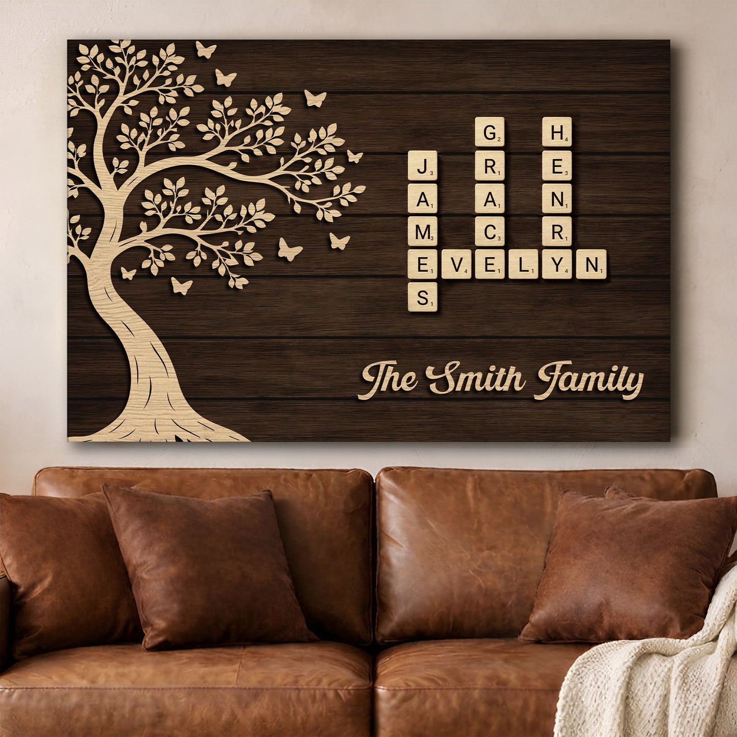 Custom Family Crossword Wall Sign