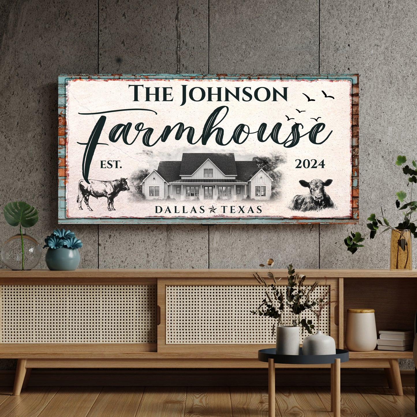 Custom Farmhouse Sign II Style 1 - Image by Tailored Canvases