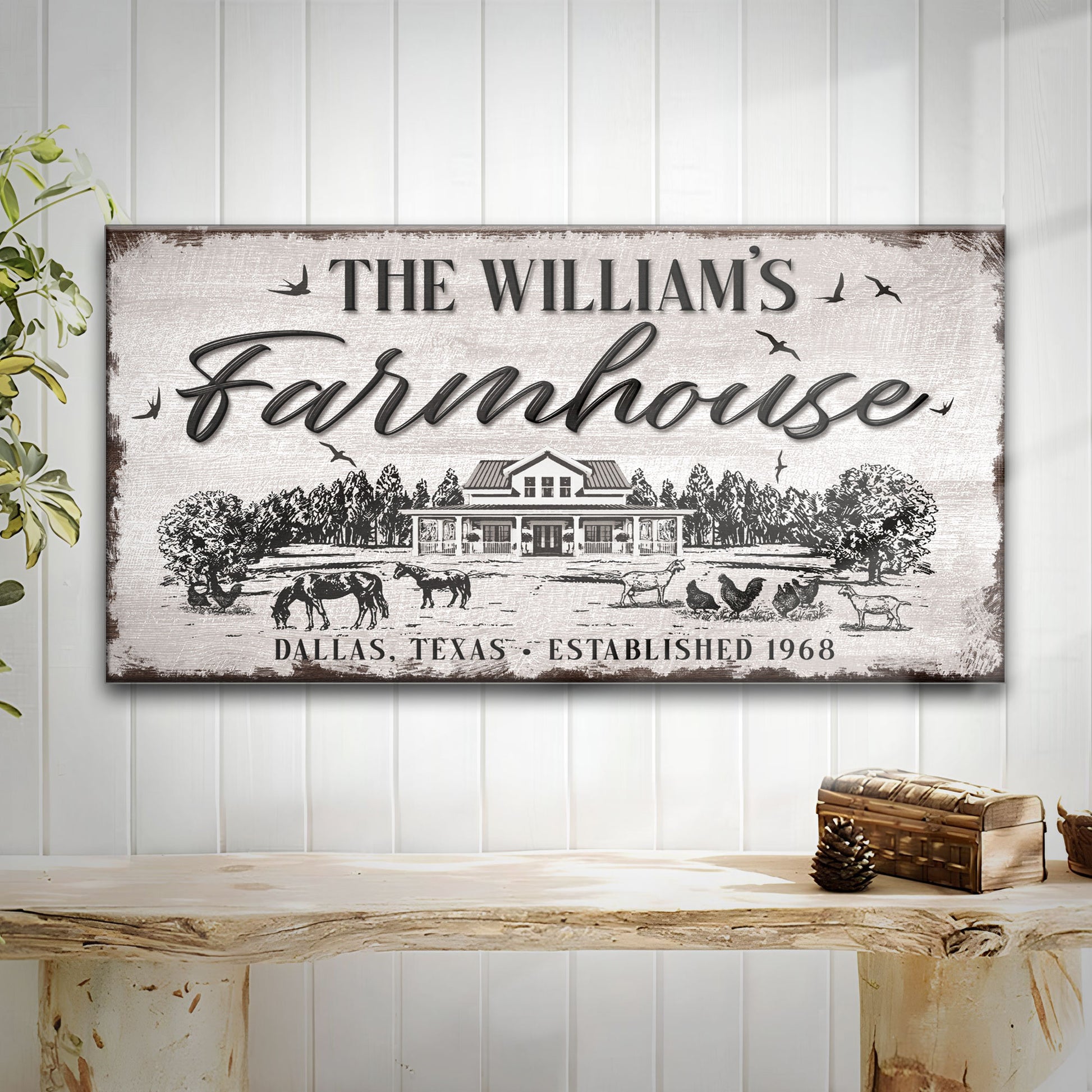 Custom Farmhouse Sign Style 2 - Image by Tailored Canvases
