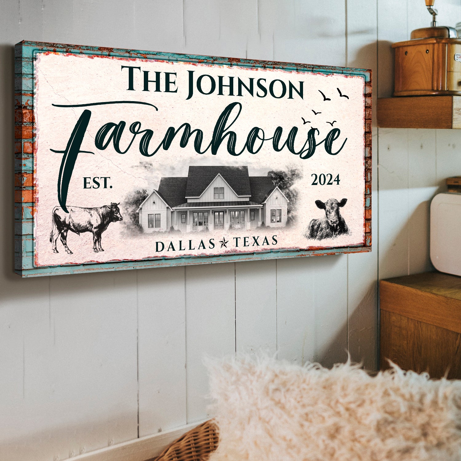 Custom Farmhouse Sign II Style 2 - Image by Tailored Canvases