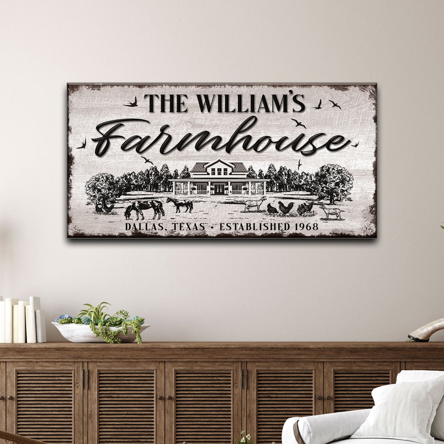 Custom Farmhouse Sign Style 1 - Image by Tailored Canvases