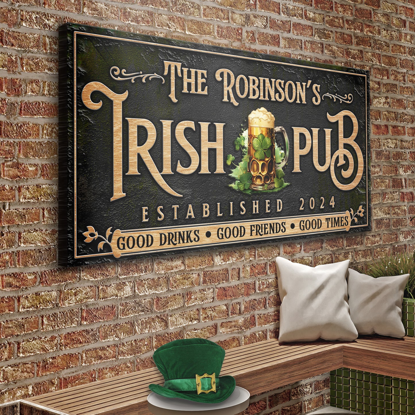 Custom Irish Pub Bar Sign III  - Image by Tailored Canvases