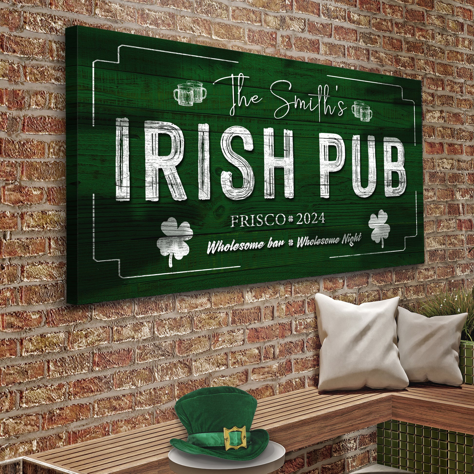 Custom Irish Pub Bar Sign  - Image by Tailored Canvases