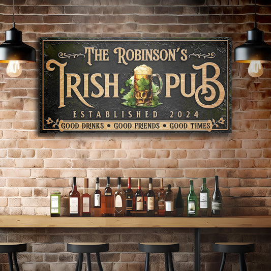 Custom Irish Pub Bar Sign III - Image by Tailored Canvases