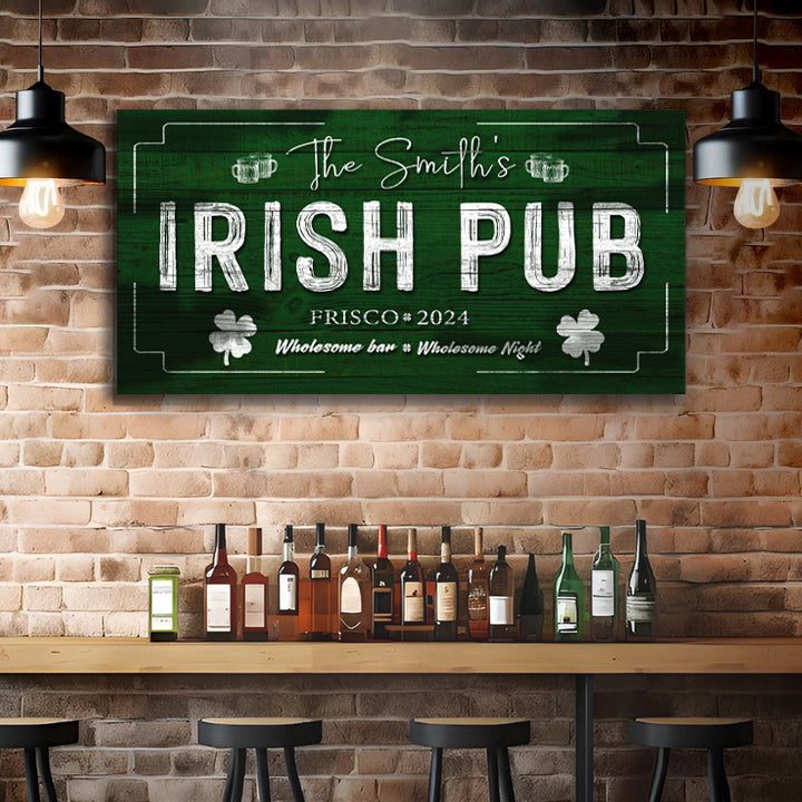 Custom Irish Pub Bar Sign Style 1 - Image by Tailored Canvases