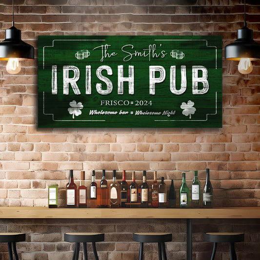 Custom Irish Pub Bar Sign - Image by Tailored Canvases