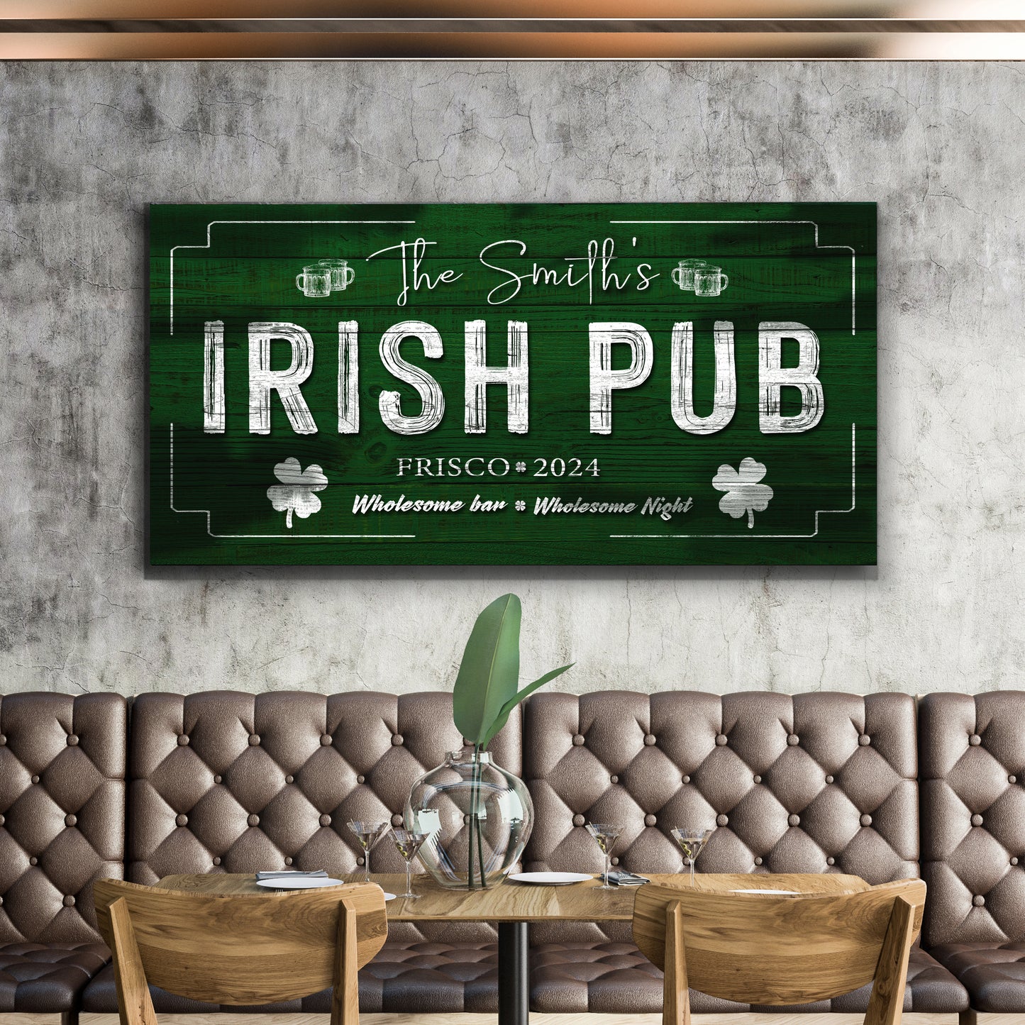 Custom Irish Pub Bar Sign Style 2 - Image by Tailored Canvases