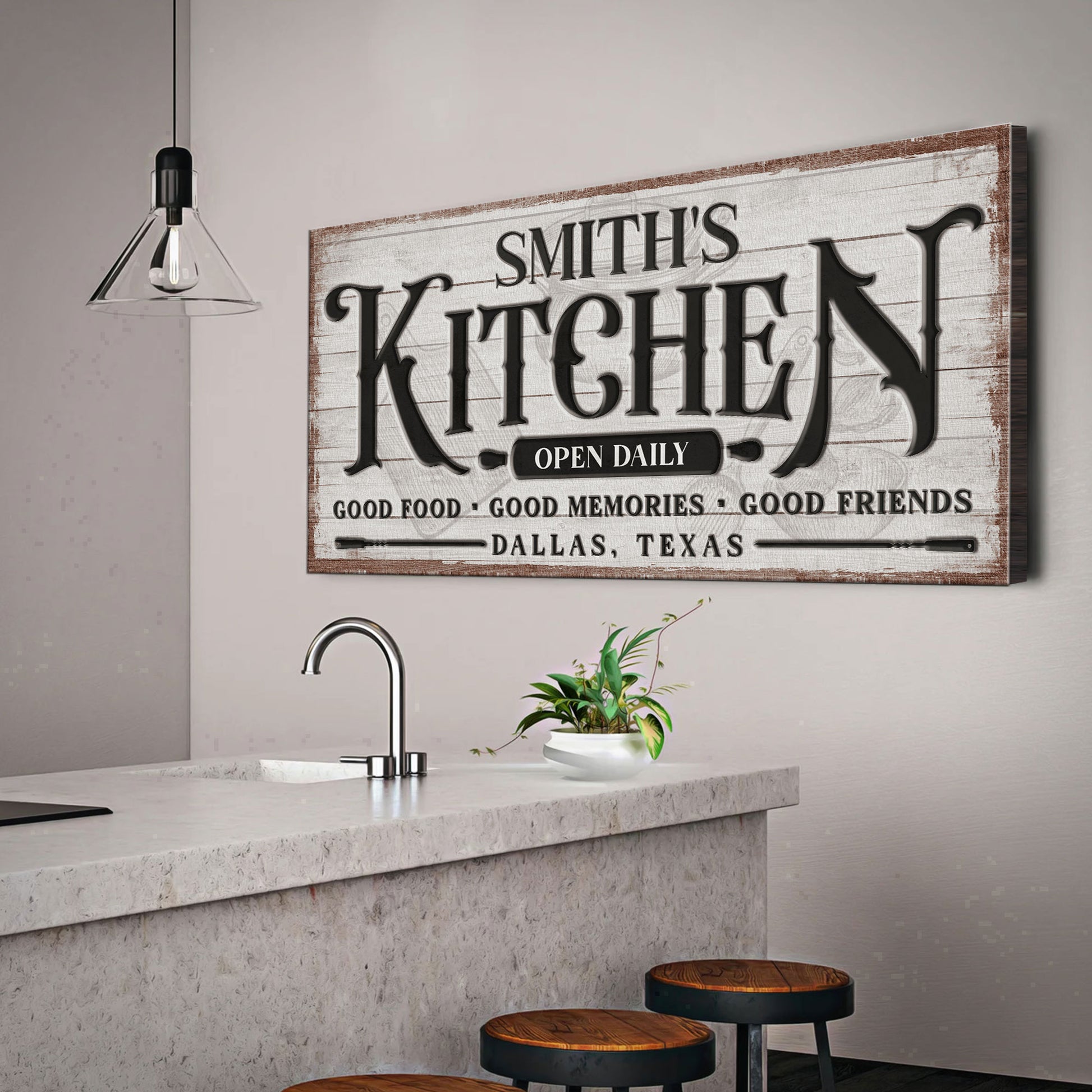 Custom Kitchen Sign Style 1 - Image by Tailored Canvases