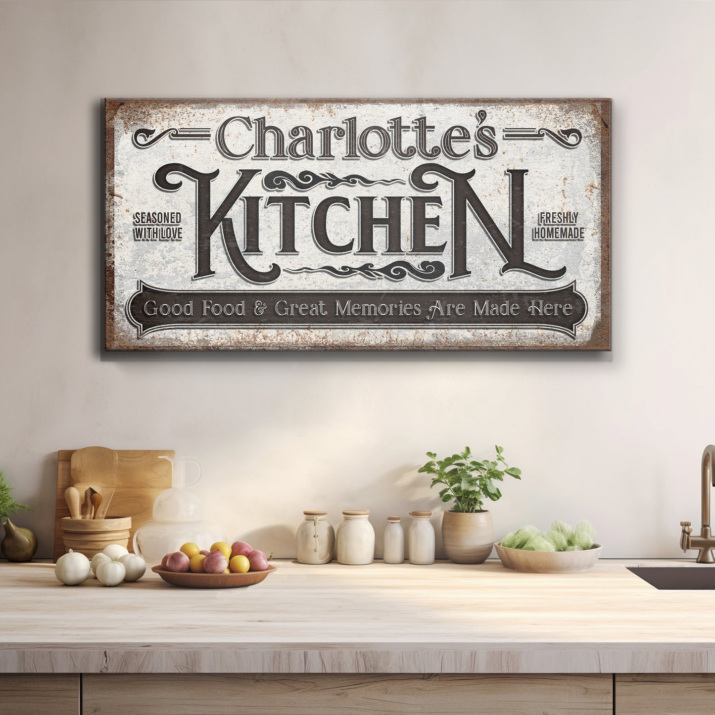 Custom Kitchen Sign II Style 2 - Image by Tailored Canvases