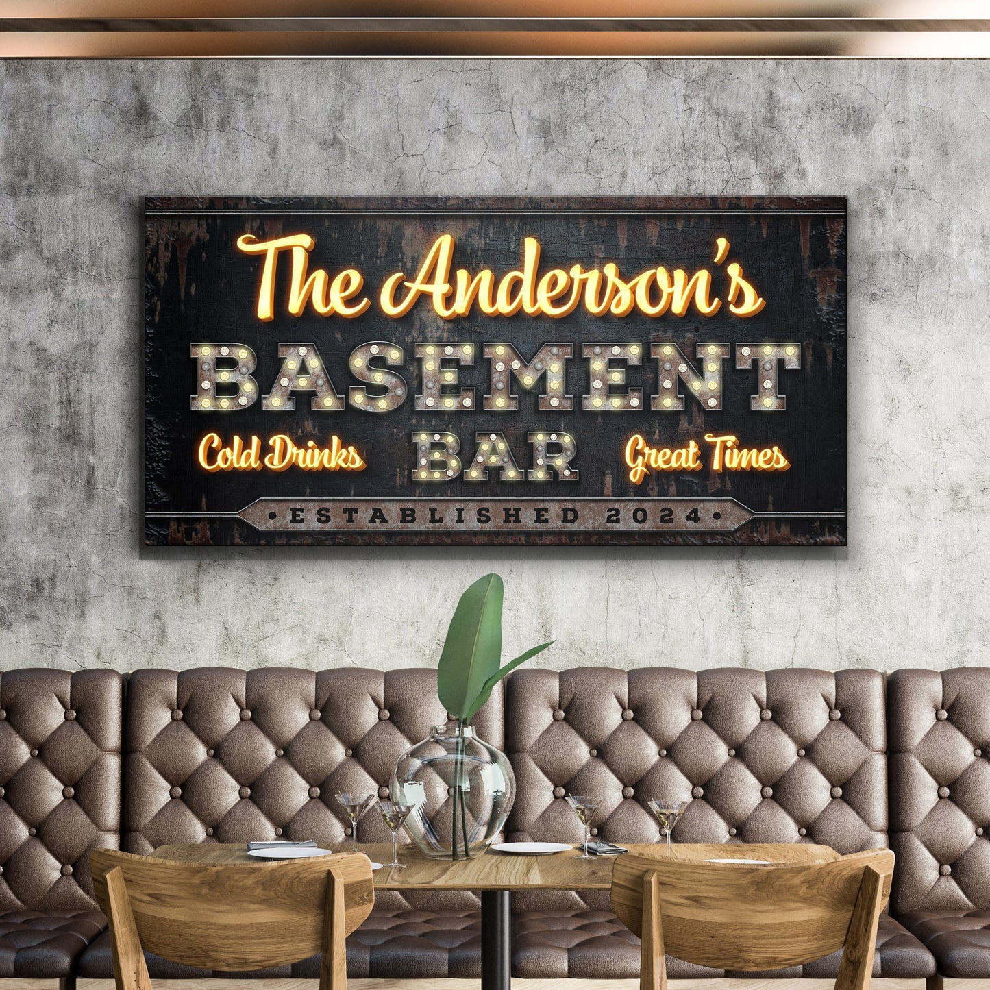 Custom Vintage Rust Basement Bar III Style 2 - Image by Tailored Canvases