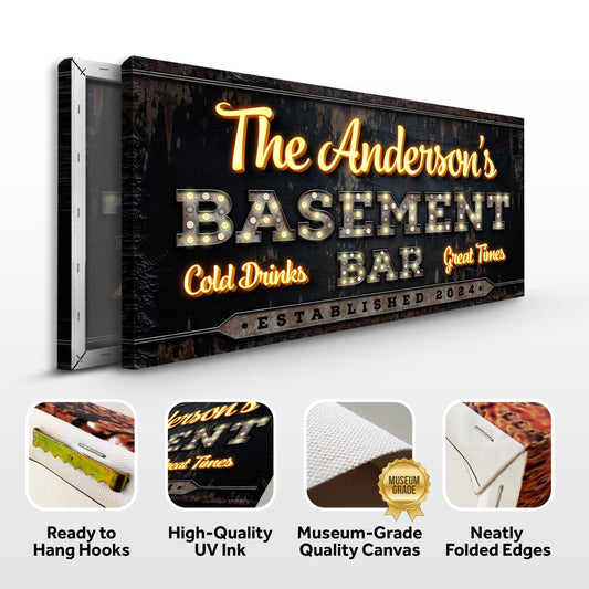 Custom Vintage Rust Basement Bar III Specs - Image by Tailored Canvases