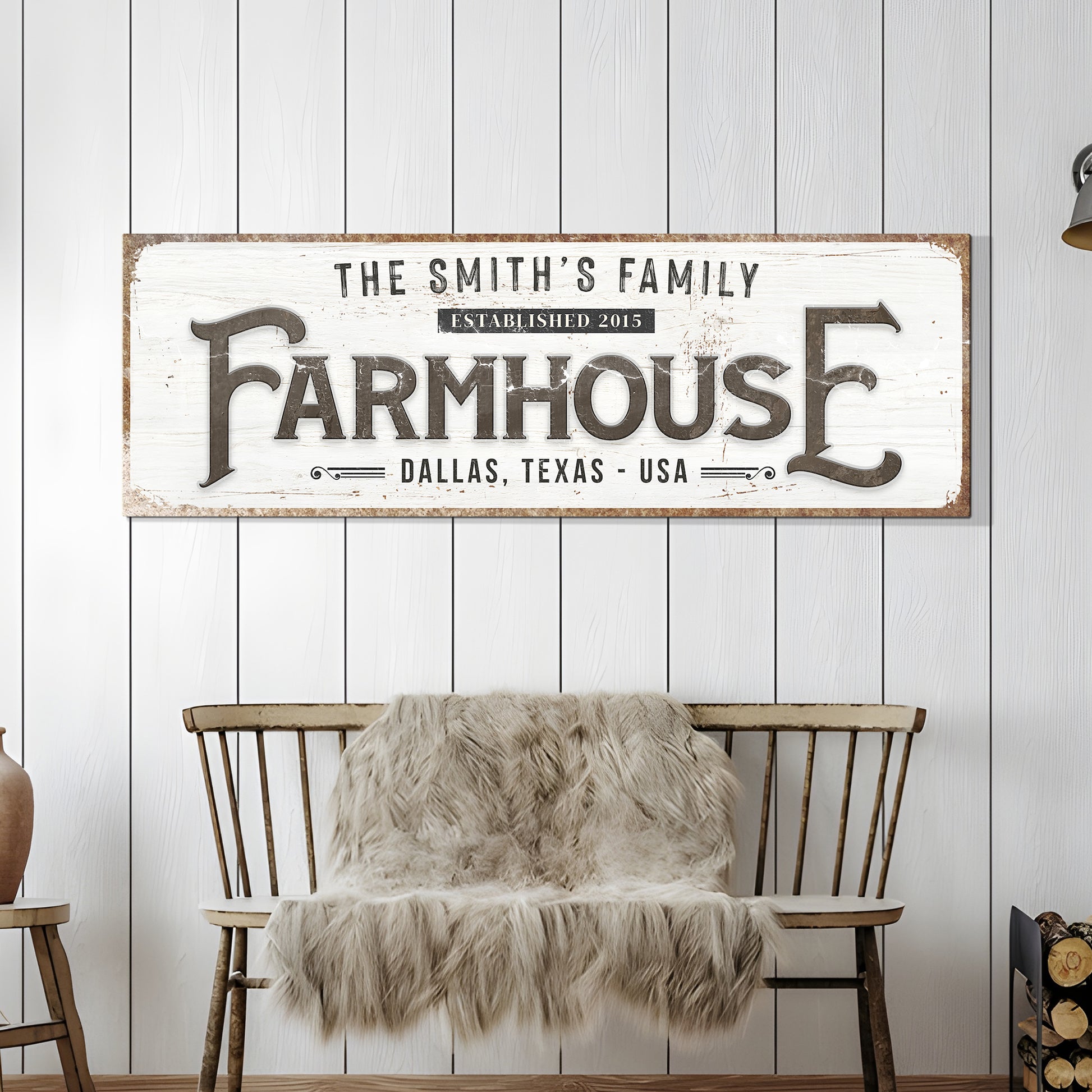 Custom Vintage Rust Farmhouse Sign II Style 2 - Image by Tailored Canvases