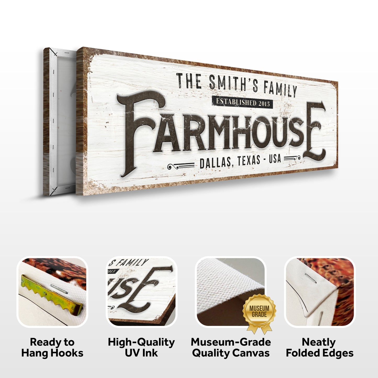 Custom Vintage Rust Farmhouse Sign II Specs - Image by Tailored Canvases