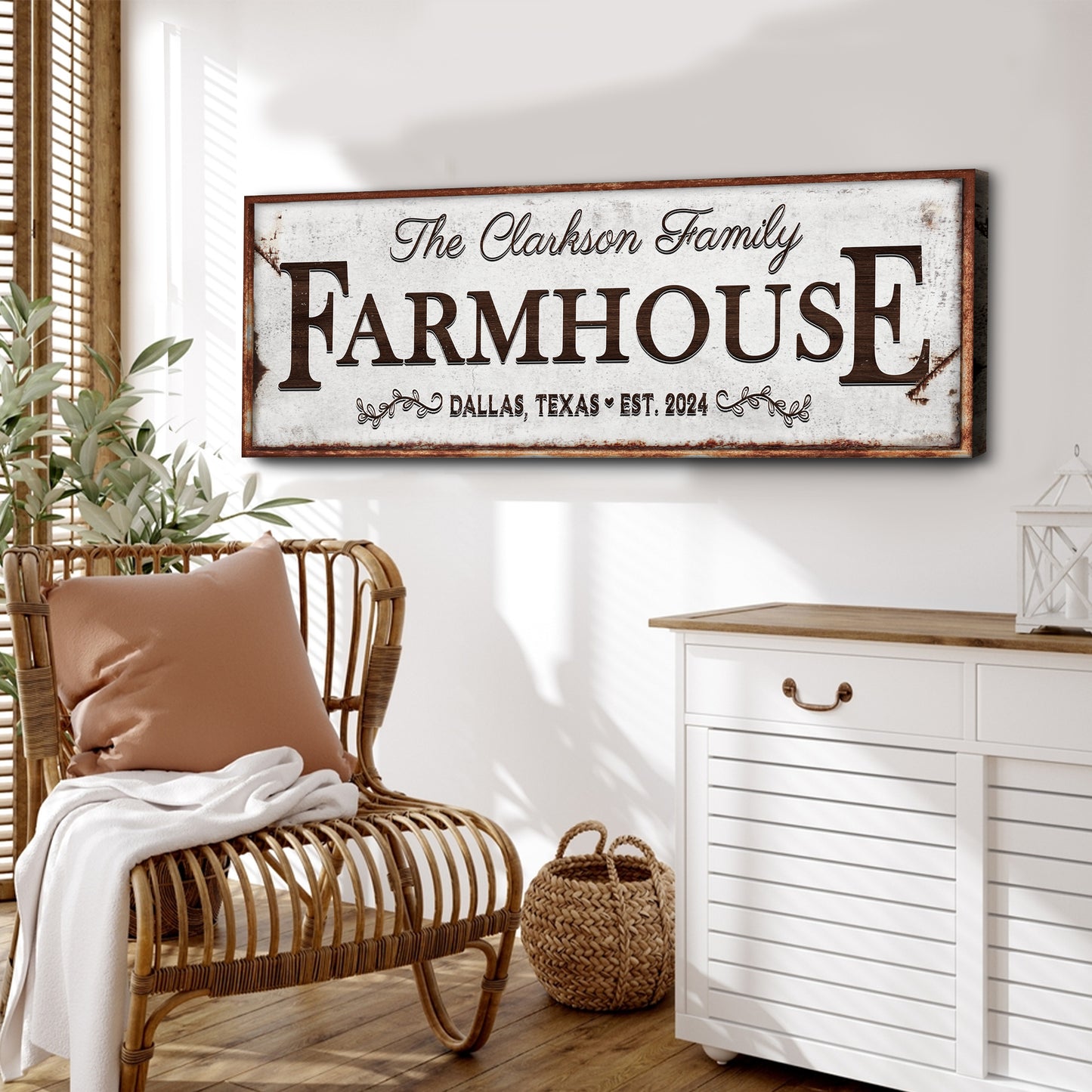 Custom Vintage Rust Farmhouse Sign Style 1 - Image by Tailored Canvases