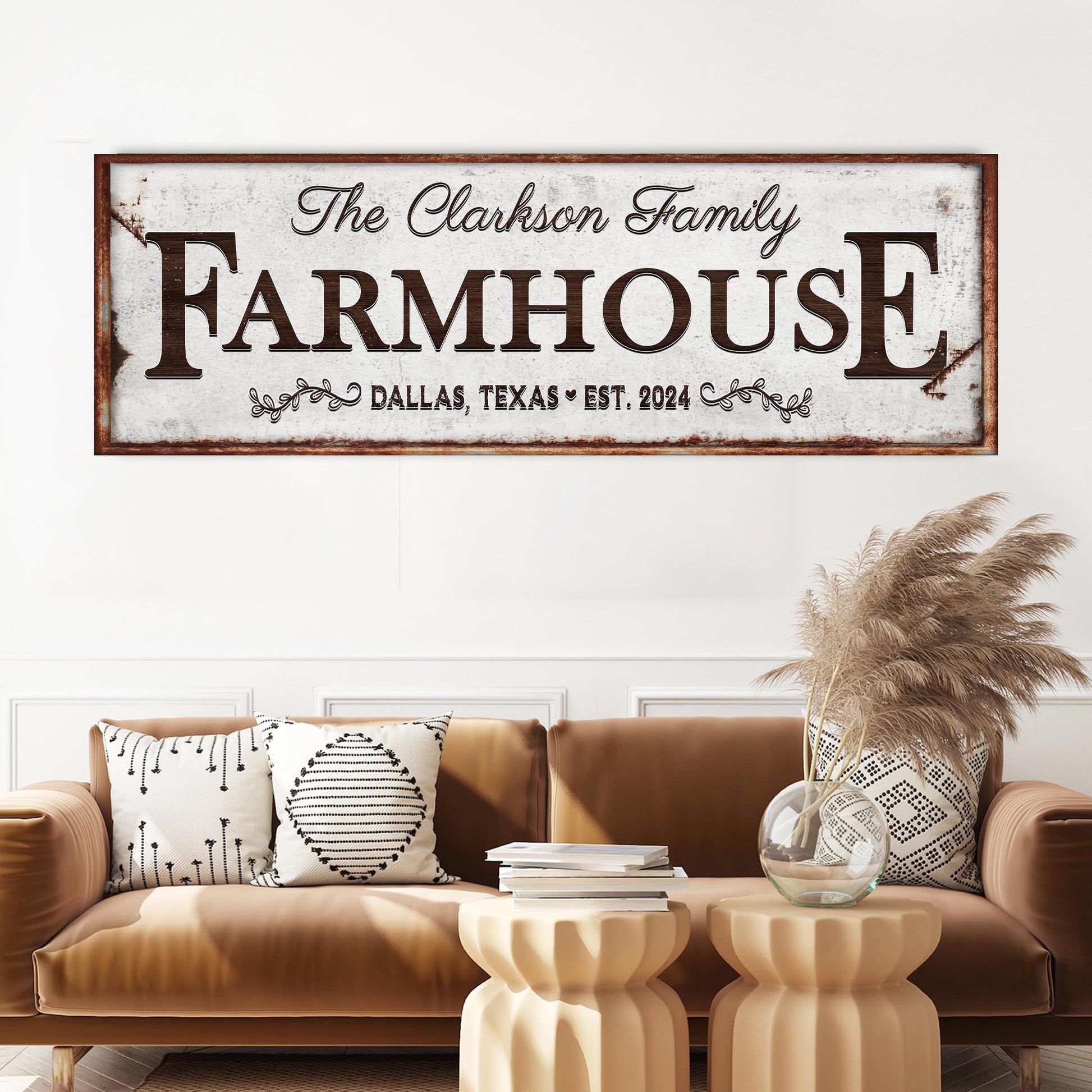 Custom Vintage Rust Farmhouse Sign Style 2 - Image by Tailored Canvases