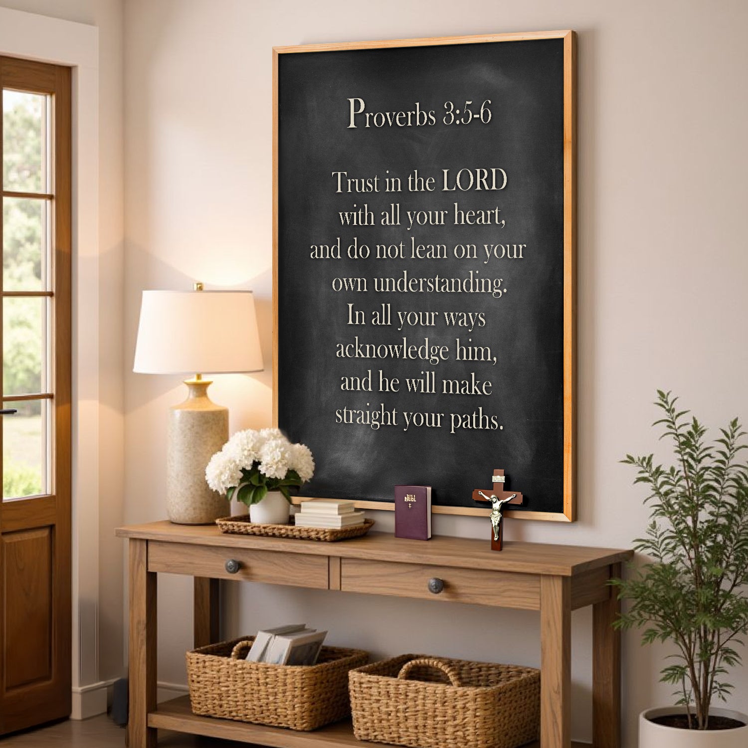 Proverbs 3:5-6 - Trust In The Lord With All Your Heart Faith Sign IV