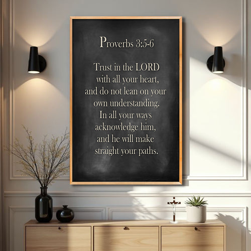 Proverbs 3:5-6 - Trust In The Lord With All Your Heart Faith Sign IV