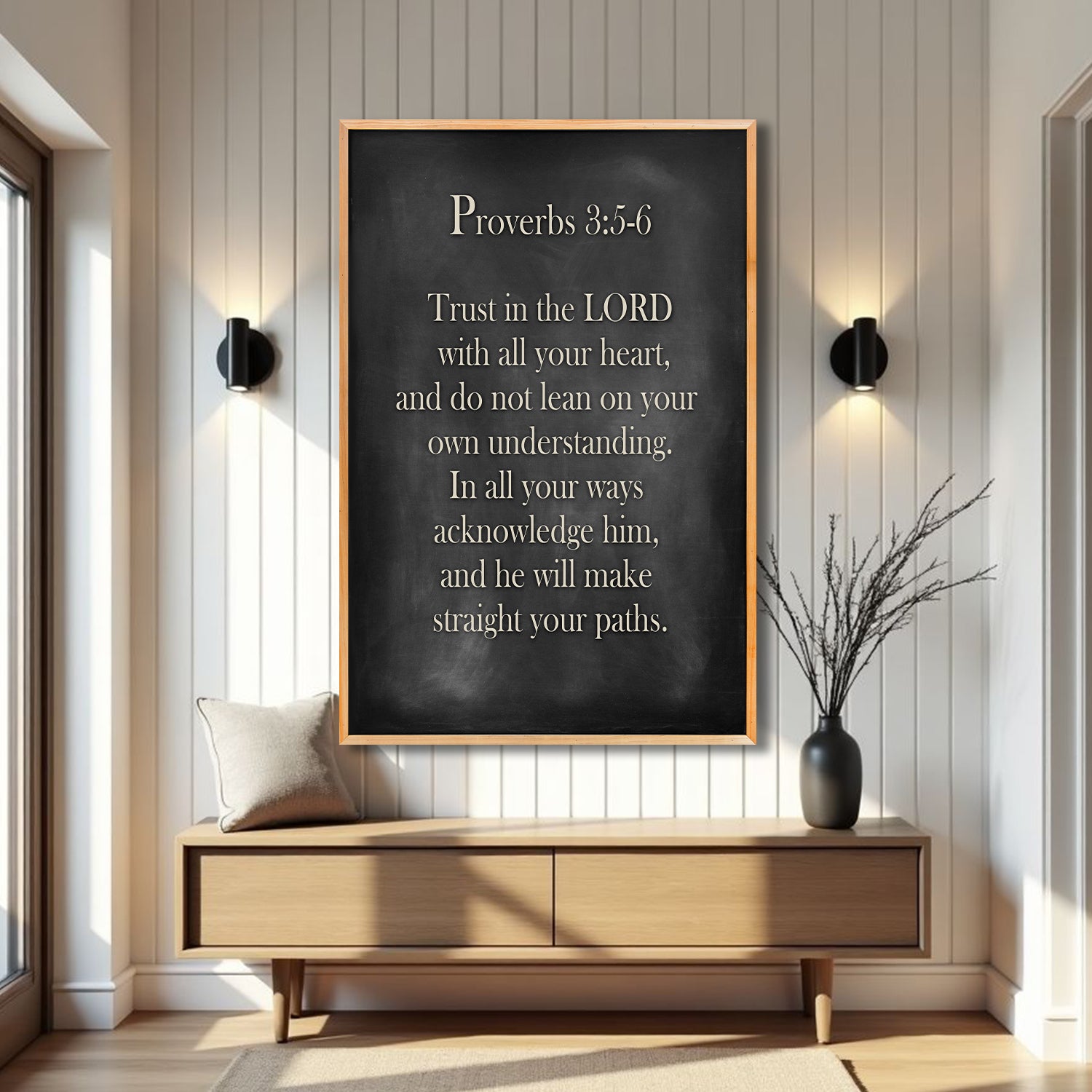 Proverbs 3:5-6 - Trust In The Lord With All Your Heart Faith Sign IV