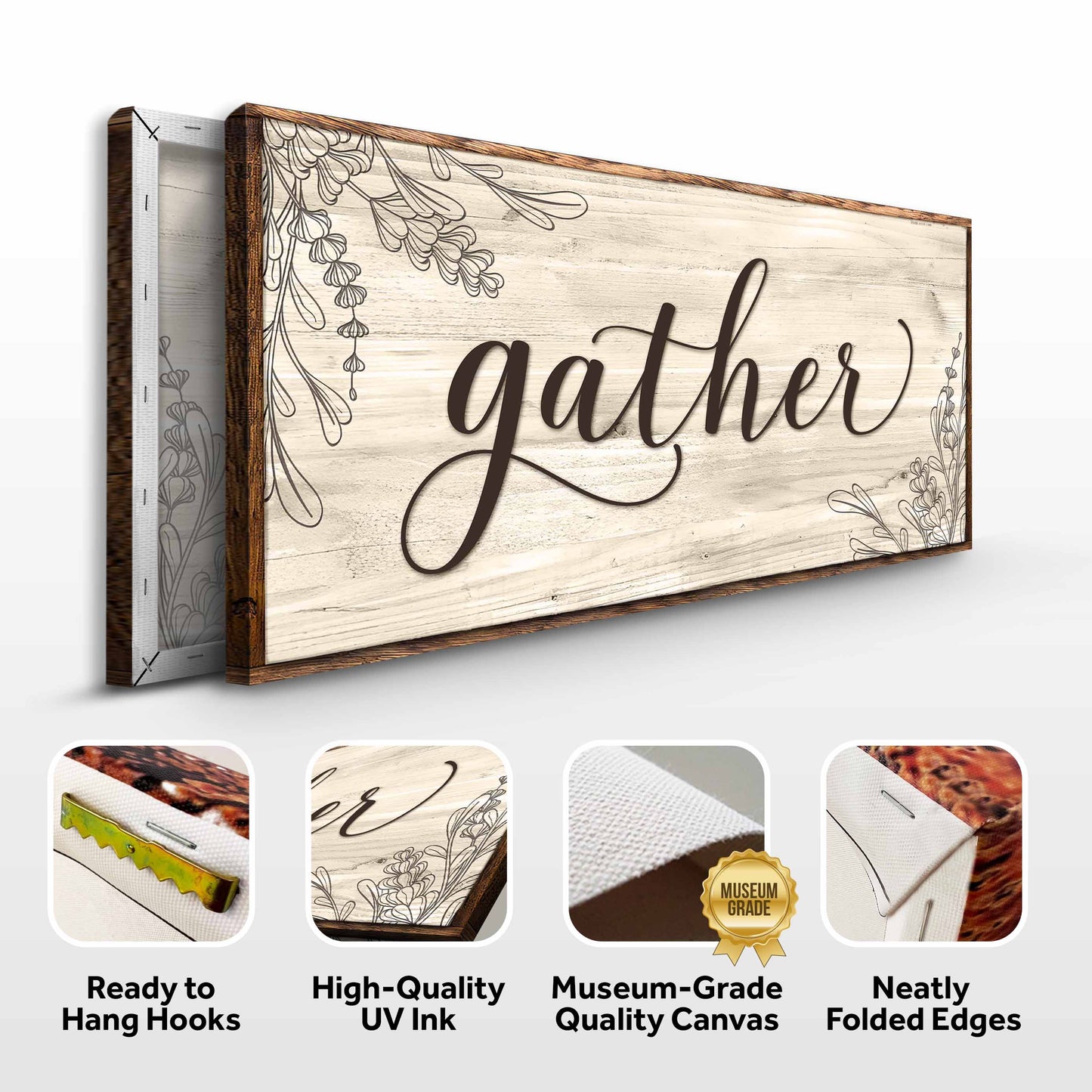 Gather Sign VIII Specs - Image by Tailored Canvases