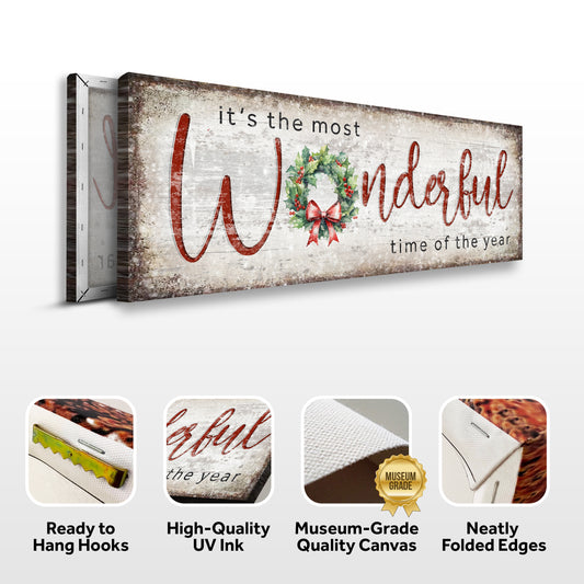 It's the most Wonderful Time of the Year Christmas Sign IV | Image by Tailored Canvases