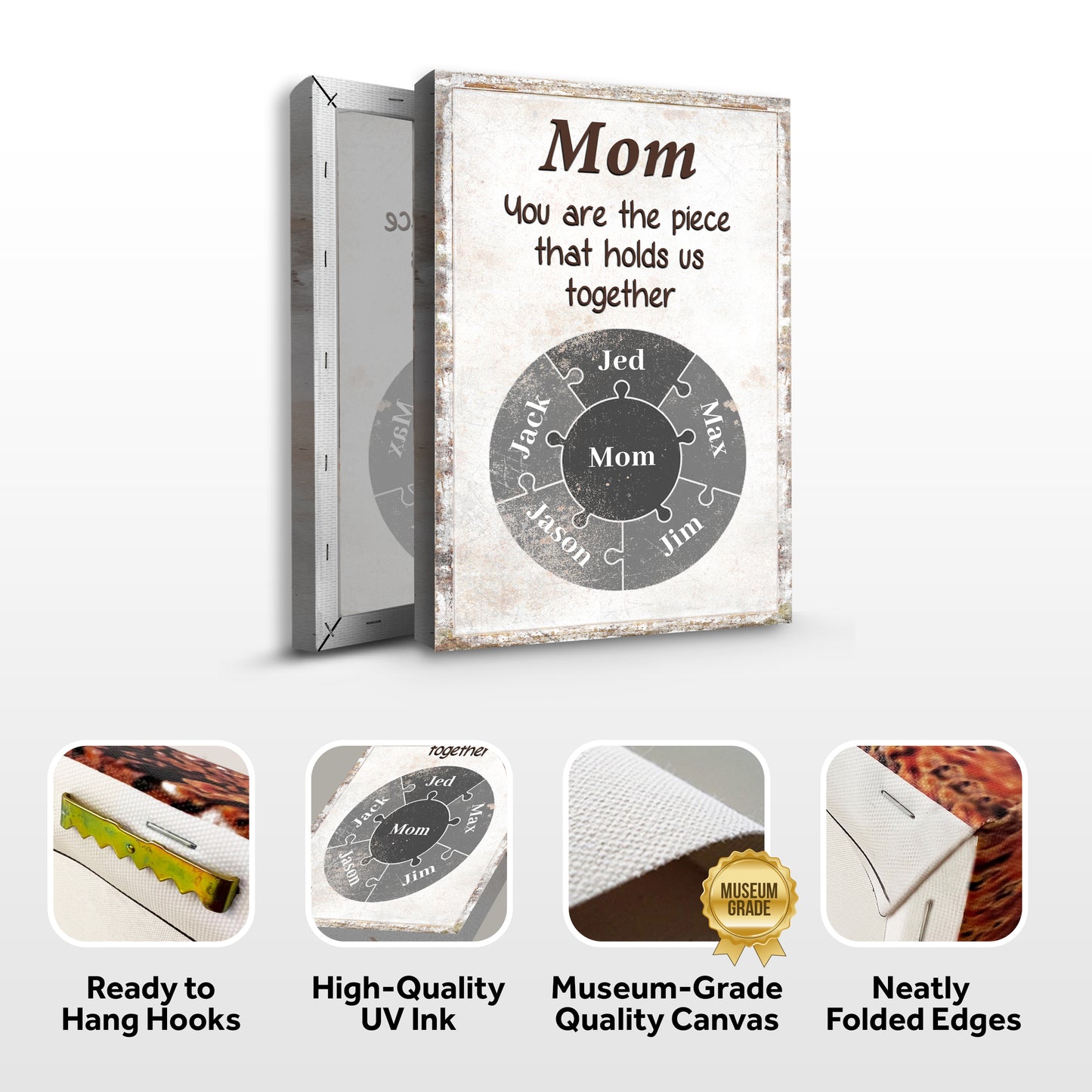 Mom Personalized Puzzle Sign Specs - Image by Tailored Canvases