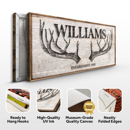 Personalized Family Antler Sign IV