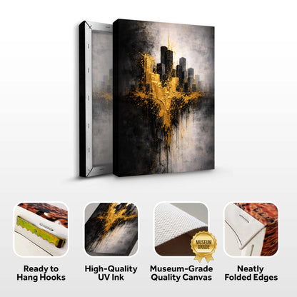 Black Gold Cityscape Abstract