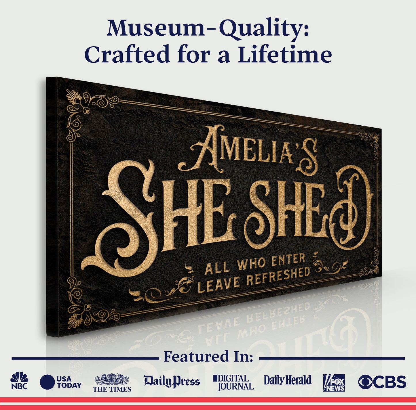 Personalized She Shed Sign II