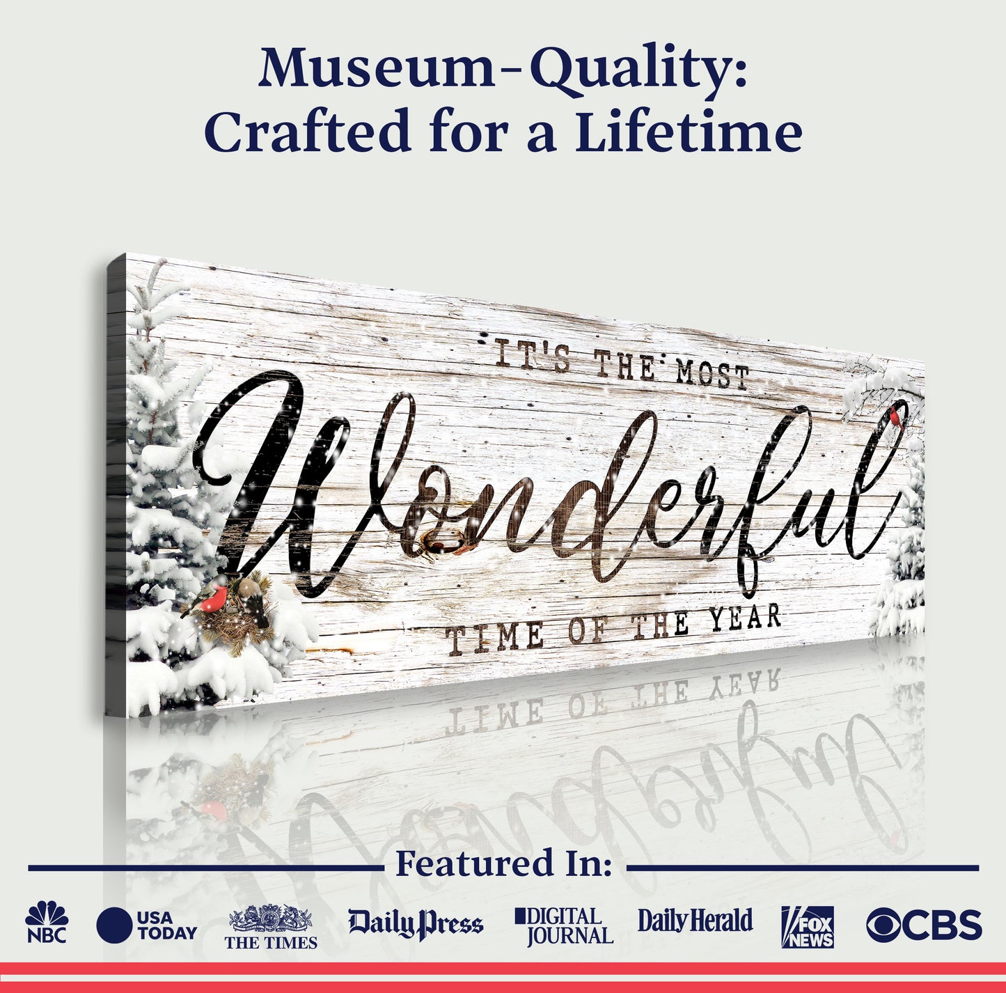 It's the most Wonderful Time of the Year Christmas Sign V | Image by Tailored Canvases