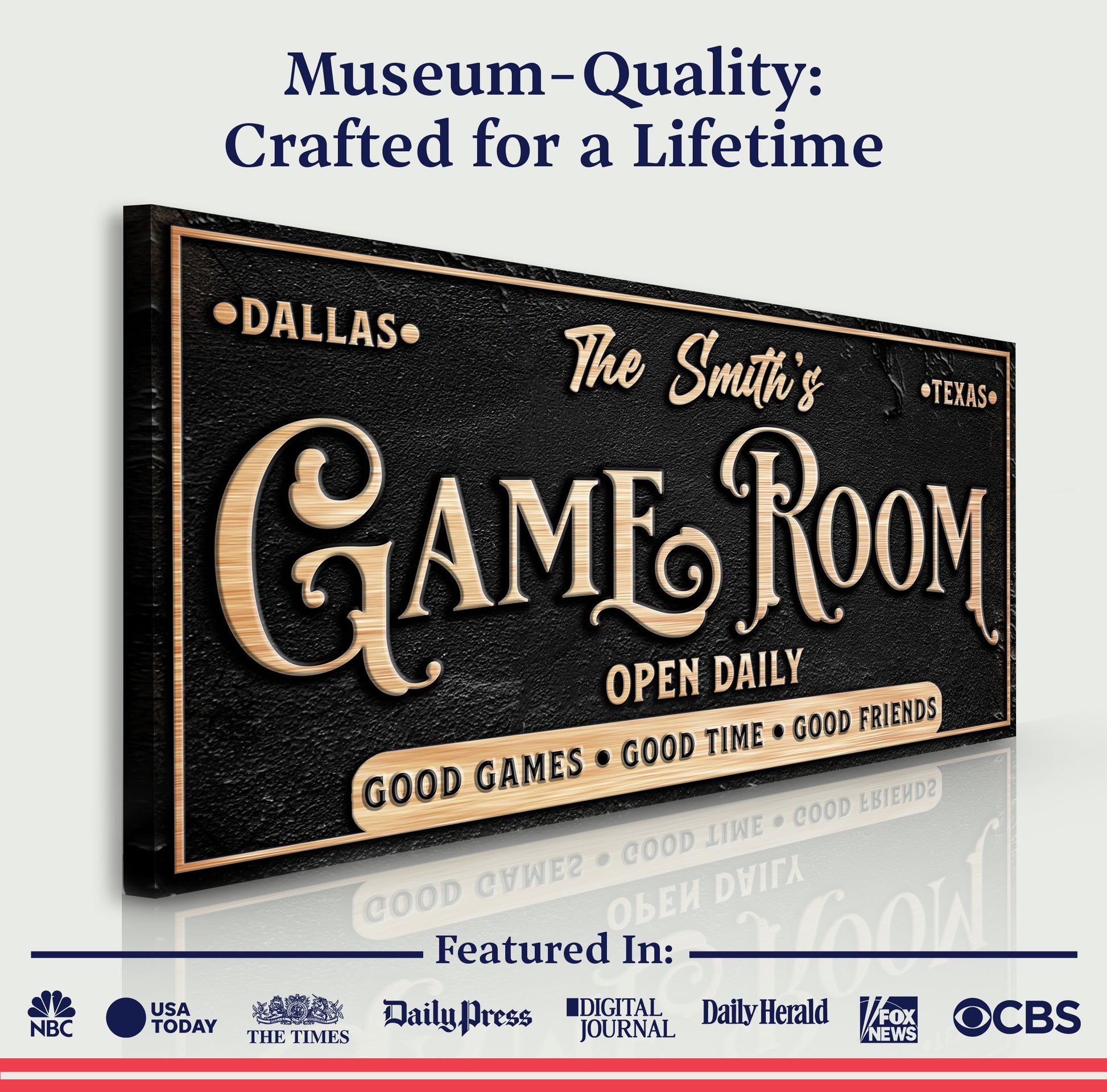 Personalized Game Room Sign Quality - Image by Tailored Canvases