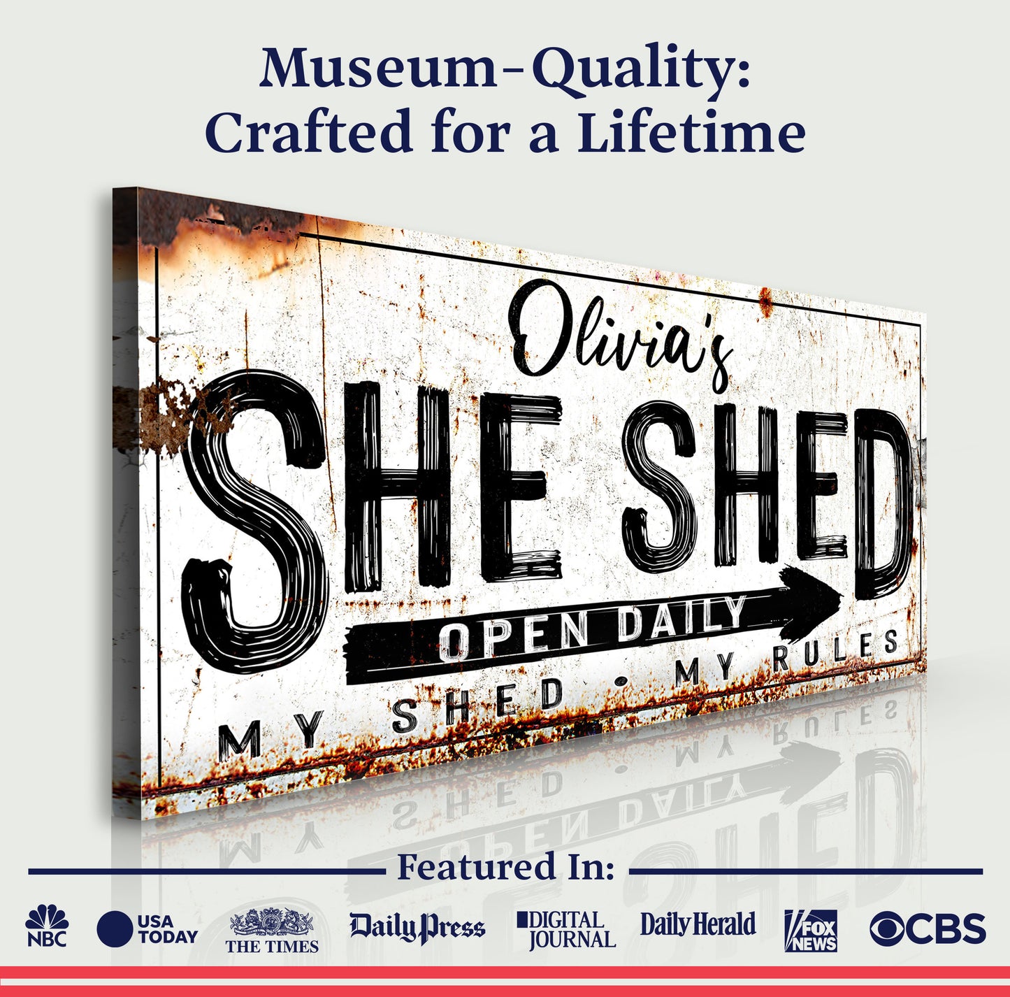 Personalized She Shed Sign XII